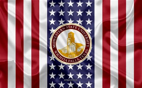 Download wallpapers Midwestern State University Emblem, American Flag, Midwestern State ...