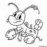 Cute Cartoon Lobster Coloring Page  Pagescom sketch template