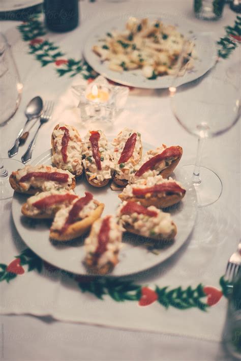 "Detail Of A Typical Christmas Dinner With Spanish Seafood." by Stocksy ...