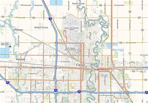 Hector International Airport Map, North Dakota