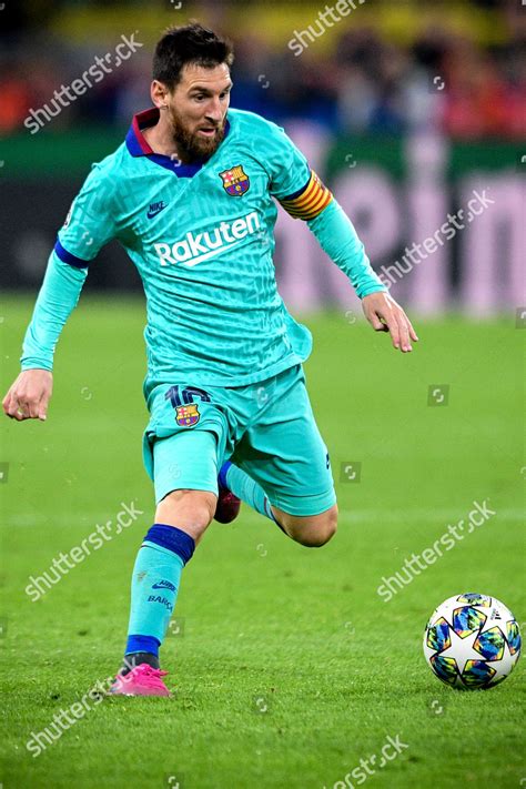 Barcelonas Lionel Messi Action During Uefa Editorial Stock Photo ...