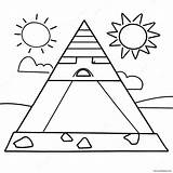 Colorful Pyramid With Sun Coloring Page 50474 39927 sketch template