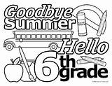 “Goodbye Summer Hello 6th Grade” Coloring Sheet 1 Page  TPT sketch template