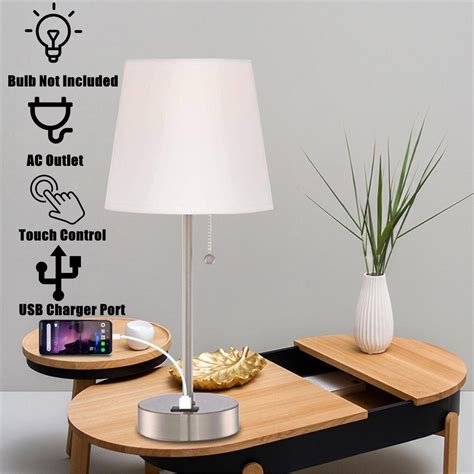 Modern Touch Control Table Light Bedside Nightstand Lamp with USB Charger Port | Alexnld.com