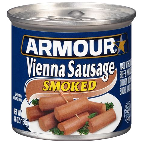 Armour Star Vienna Sausage, Smoked, Canned Sausage, 4.6 OZ - Walmart ...