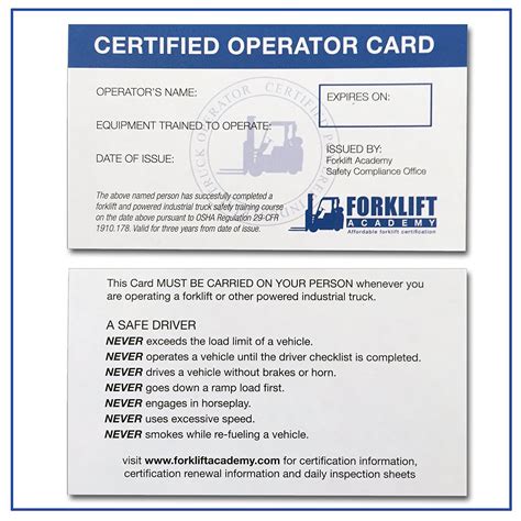 Downloadable Pdf Free Printable Forklift License Template