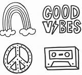VSCO Girl Good Vibes Only Coloring Page  Free Printable Pages sketch template