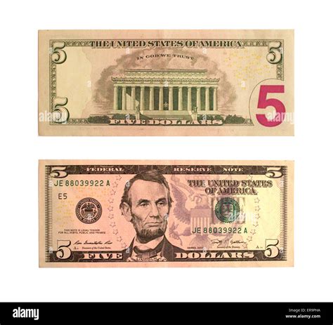 Five dollar bill obverse Cut Out Stock Images & Pictures - Alamy