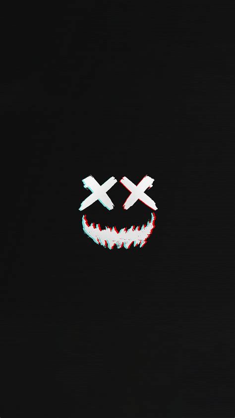 Smile Glitch, black, color, colors, dark, metal, minimalist, preto, punk, HD phone wallpaper ...