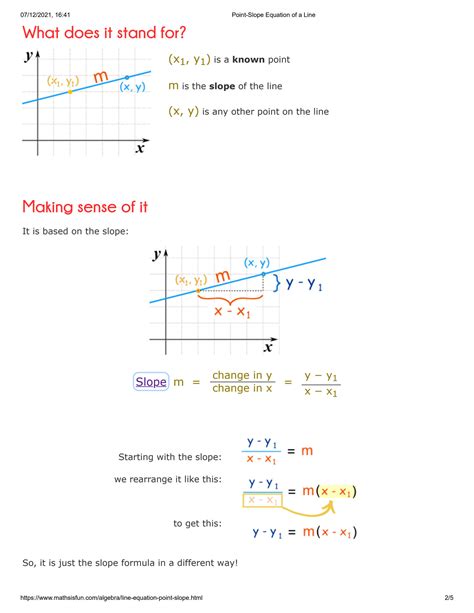 SOLUTION: Point slope equation of a line - Studypool