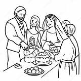 Colorful Wedding Feast With Jesus Coloring Page 57734 45742 sketch template