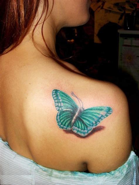 2012 / 2013 Beautiful Butterfly Shoulder Tattoos Designs For Women