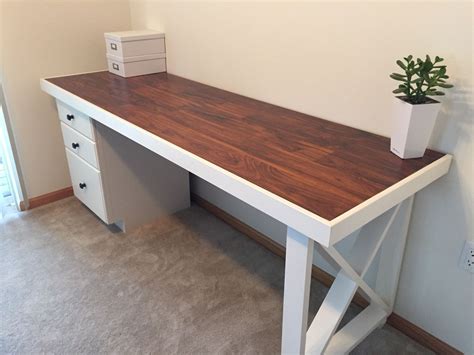 diy desk solid wood door topped with scrap laminate | Diy office desk ...