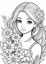 Coloring Book Lovely Girl  Adult coloring Pages sketch template