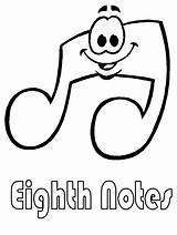 Happy Music Notes coloring Page sketch template
