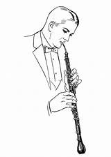 Clarinet Coloring Page sketch template