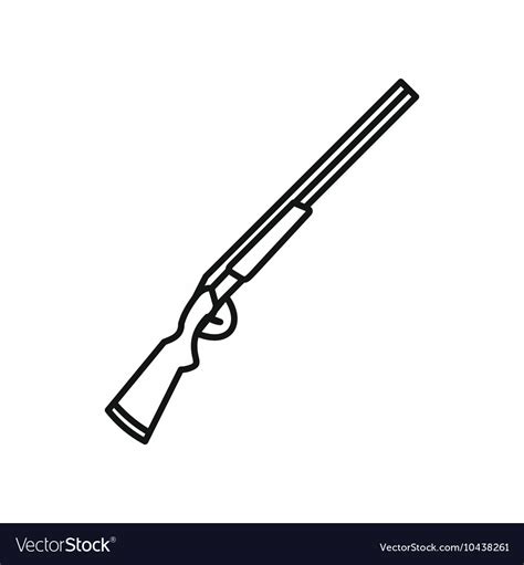 Hunting shotgun icon outline style Royalty Free Vector Image