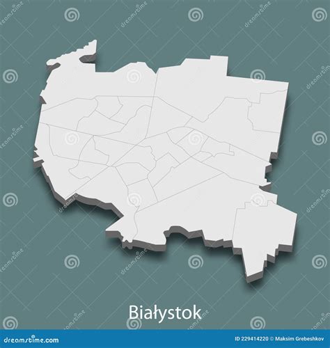 3d Isometric Map of Bialystok is a City of Poland Stock Vector - Illustration of outline ...