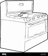 Stove Pot Coloring Page sketch template