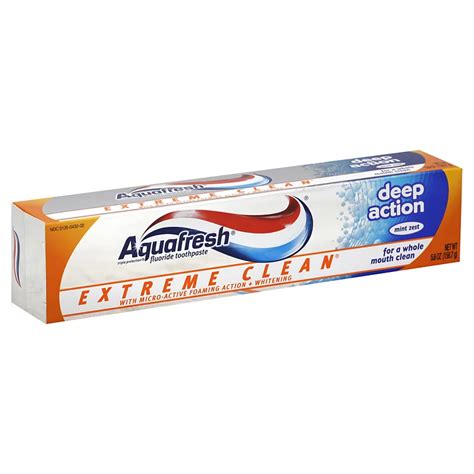 Aquafresh Extreme Clean Deep Action Mint Zest Fluoride Toothpaste ...