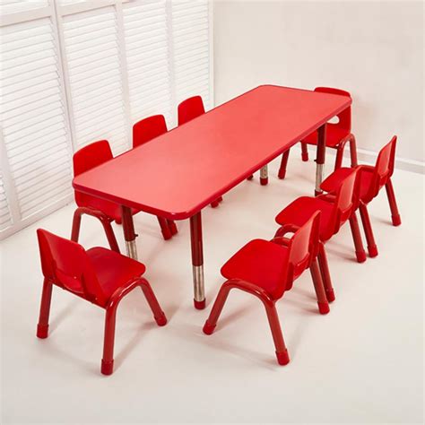 Plastic Six-Person Rectangular Table (Glossy Surface) (Stainless Steel Lifting Feet),Plastic Six ...