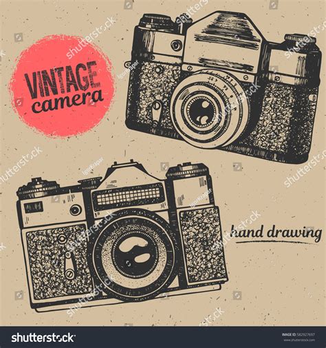 Vintage Camera Hand Drawing Illustration Stock Vector (Royalty Free) 582927697 | Shutterstock