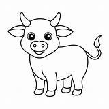 Premium Vector  Cartoon Cute Ox coloring Page For Kids sketch template