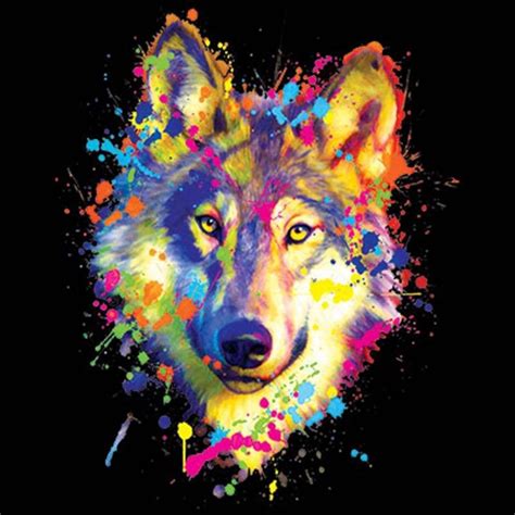 Wolves Fan Art: Neon Wolf | Wolf wallpaper, Animal paintings, Wolf t shirt