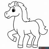 Easy Horse Coloring Page  Drawing Guides sketch template
