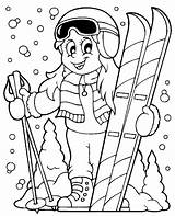 Printable Girl In Winter Coloring Pages & Book For Kids sketch template