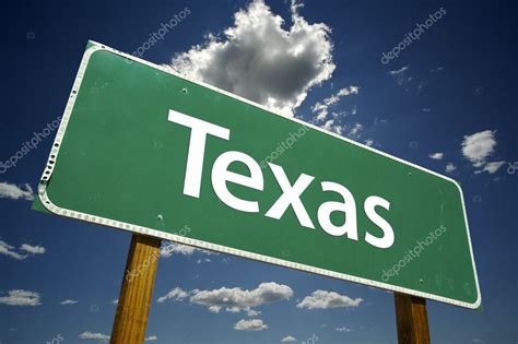 Texas Road Sign Over Sky and Clouds Stock Photo by ©Feverpitch 2329082