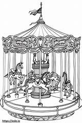 Carousel For coloring sketch template