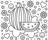 Coloring Fruits Sandia Watermelon Legumes Boyama Disegni Frutta Anguria  sketch template
