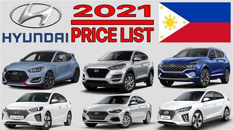 HYUNDAI CAR PRICE LIST IN PHILIPPINES 2021 - YouTube