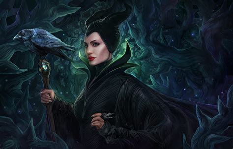 Maleficent, Angelina Jolie, Drawing, Crow, Disney, Artwork, Thorns ...