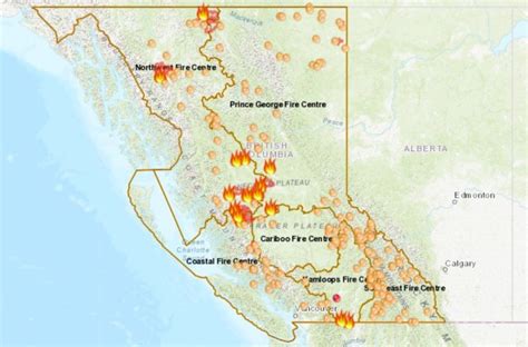 B.C. wildfires map 2018: Current location of wildfires around the ...