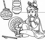 The Best Collection Of Baby Krishna Coloring Pages  sketch template