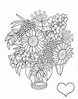 Flower Bouquet Coloring Pages sketch template