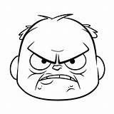 Angry Head Coloring Page Credit Usd 50 Outline Sketch Drawing Vector  sketch template