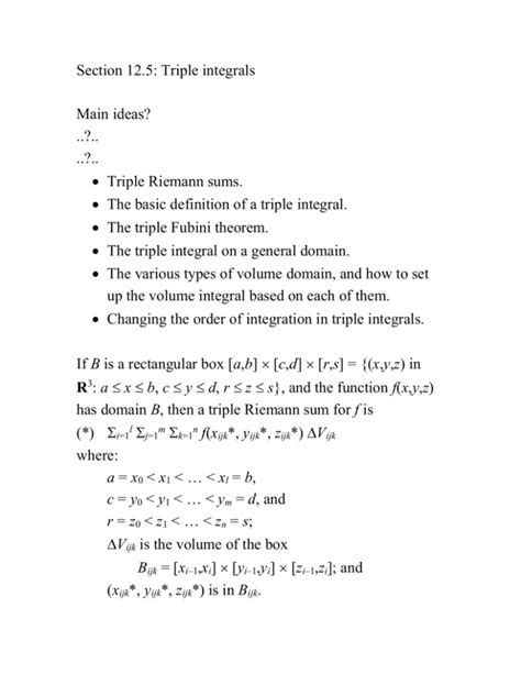 Triple integrals.