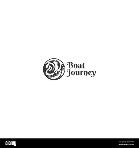 Minimalist design Boat Journey travel logo design Stock Vector Image & Art - Alamy