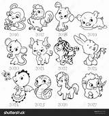 Chinese Zodiac Animals Coloring Pages sketch template