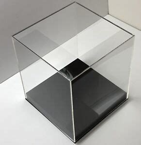 Acrylic Display Box With BASE Display Case Clear Showcases Store Display Cube | eBay