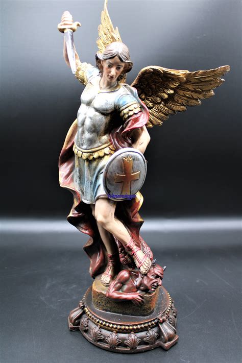 Archangel Michael 13 Inch Statue Hand Painted Beautiful New | Etsy