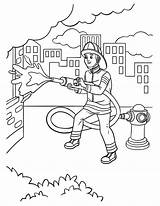 Girl Firefighter Coloring Pages sketch template