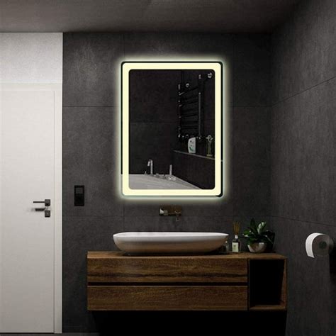 Anti-Fog Wall Mounted LED Mirrors Horizontal/Vertical Lighted Bathroom ...