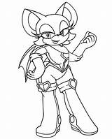 Coloring Sonic Rouge Pages Bat Hedgehog Para Colorear Printable Draw  sketch template