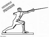 Fencing Olympics coloring page sketch template
