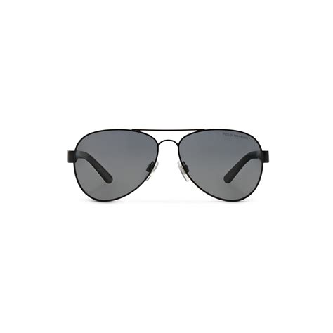 Polo ralph lauren Contrast Aviator Sunglasses in Black for Men | Lyst