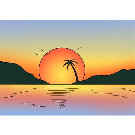 Brilliant Strategies Of Tips About How To Draw A Sunset On The Ocean ...